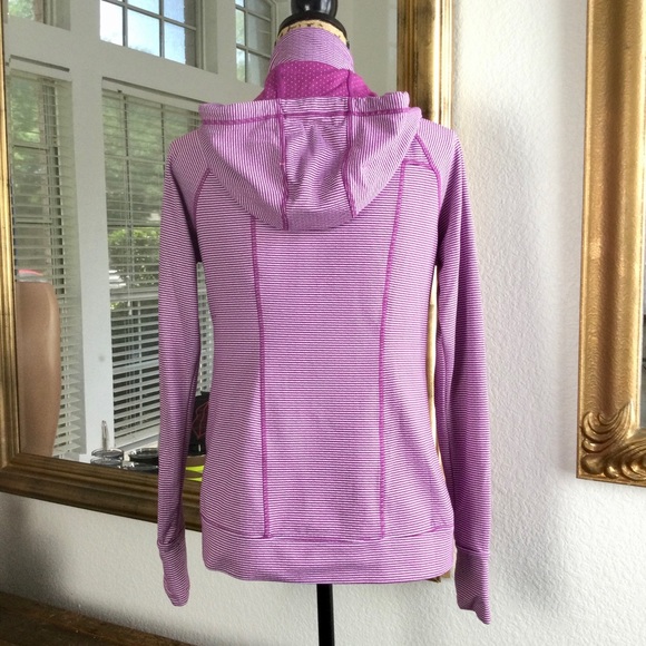 Tangerine Tops - Purple pullover sweater sweatshirt. Hood and front pockets.